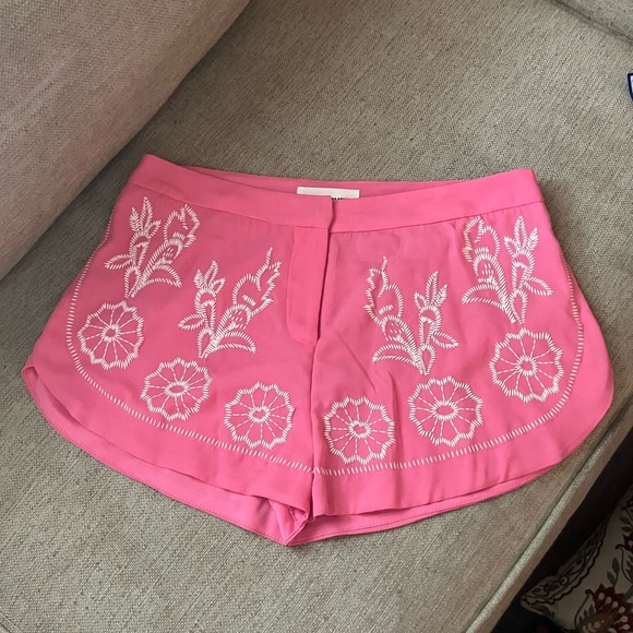 Sans Souci Pants - Sans souci pink embroidered shorts